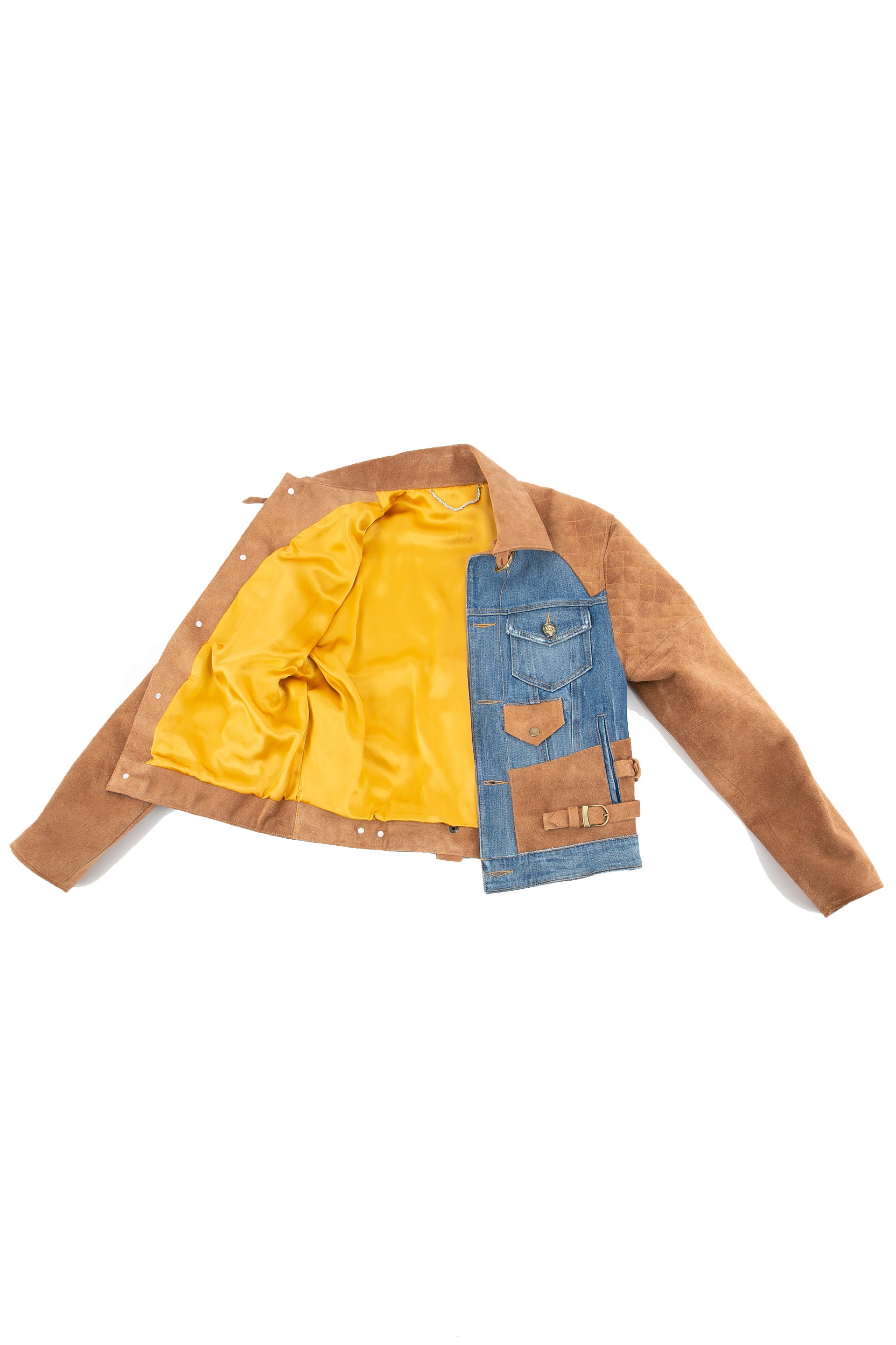 Inside of 18 karat suede jacket