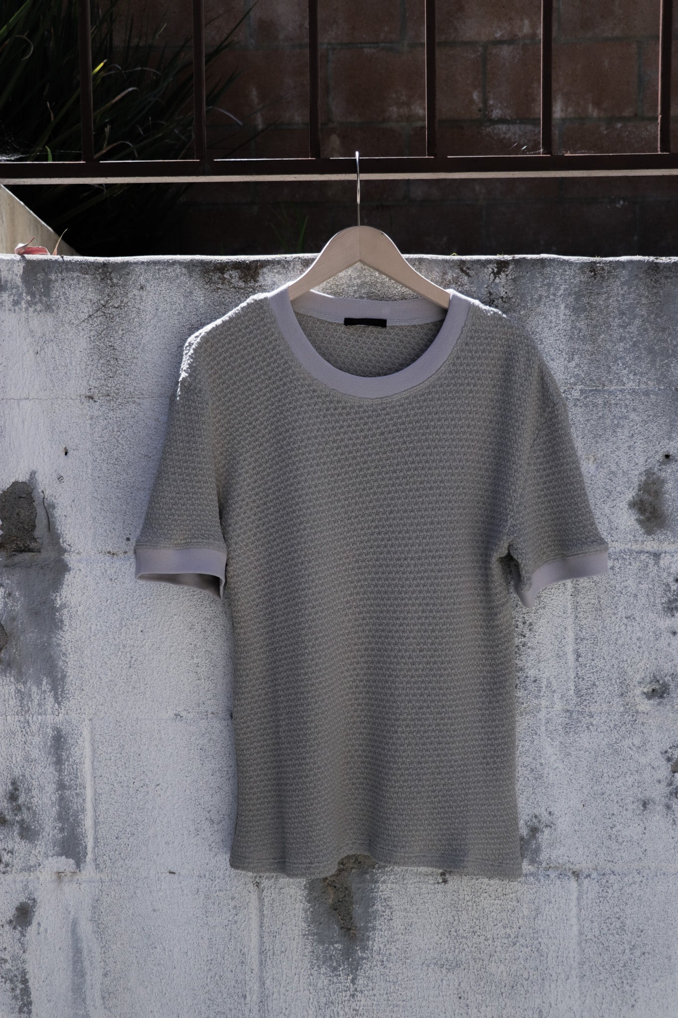 Pointelle Ribbed Tee Clay